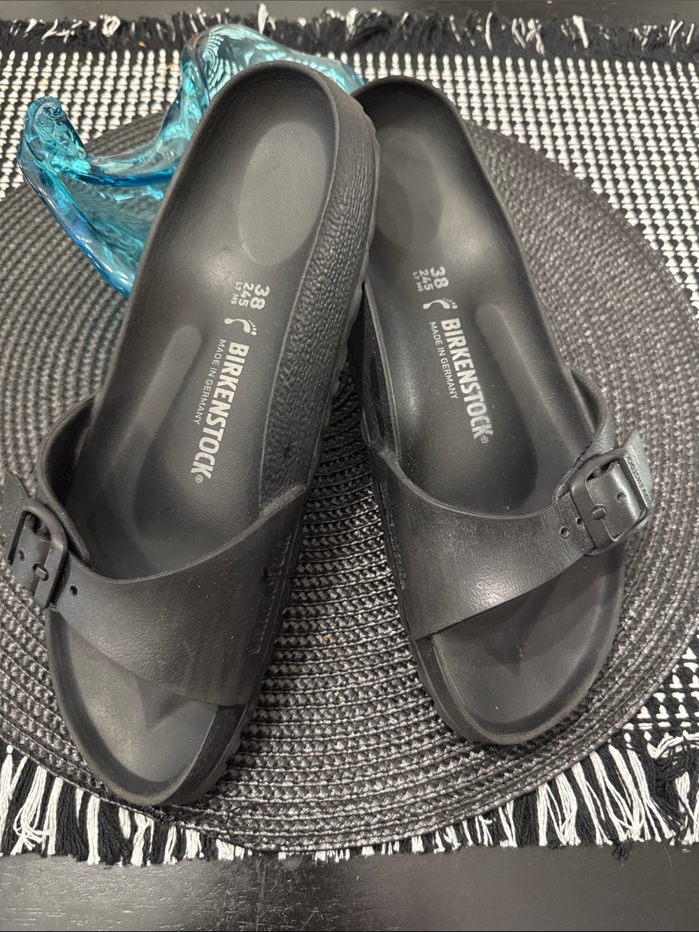 Birkenstock Women’s Black Madrid Single Strap Slide Sandals
